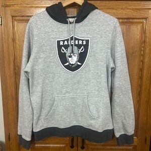 NFL Team Apparel Charcoal and White Raiders Hoodie